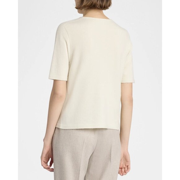 The Row Ipar Top in Pale Green Small Womens Cashmere SHort Sleeve Sweater - Picture 10 of 13